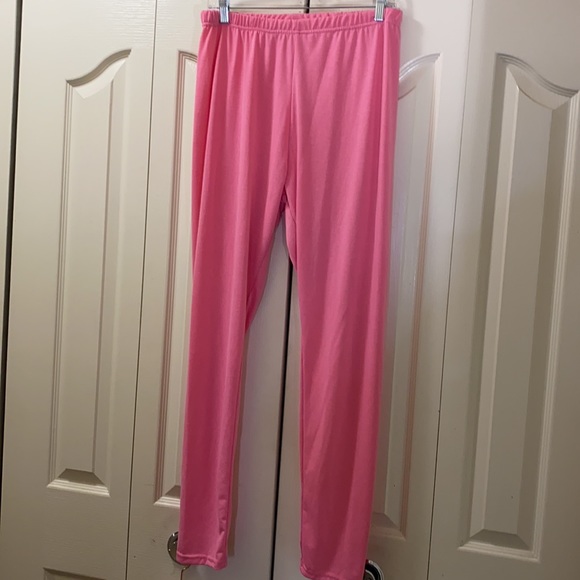 Pink Sexy Long Sleeve Oblique Collar One Shoulder Regular Solid Two Pieces - Picture 5 of 6